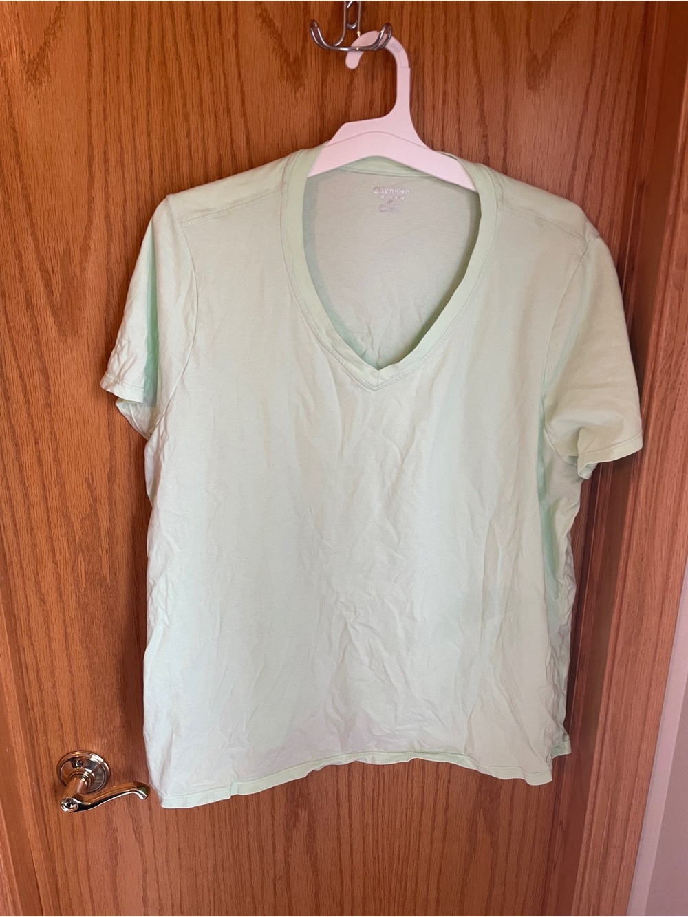 Calvin Klein Performance Women's V-Neck Short Sleeve T-Shirt, Light Green 2